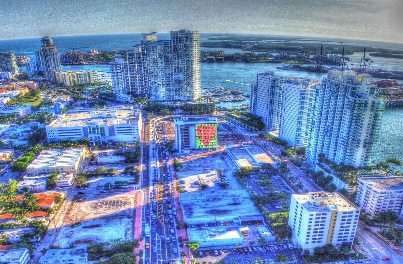Rendering of Let LOVE Guide Your Way on a city building